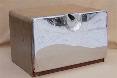 vintage style metal bread box|stainless steel bread box 1950.